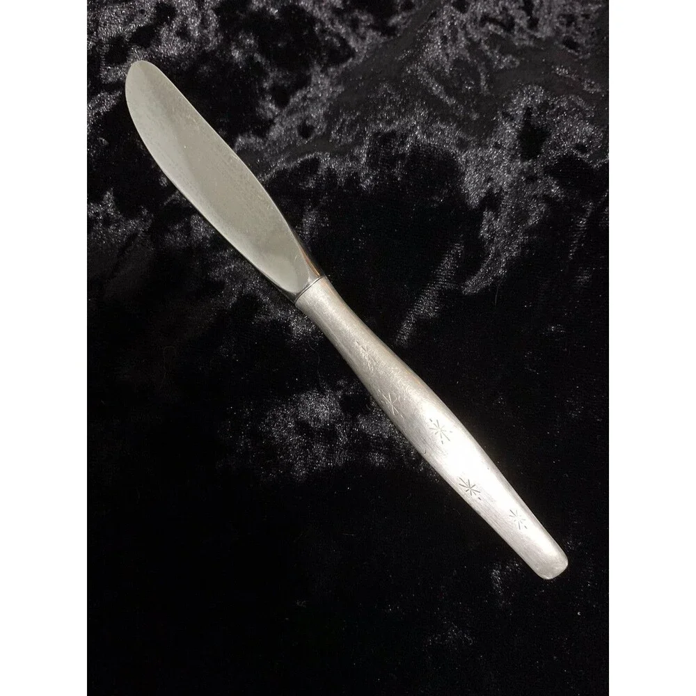 Vintage Gorham Atomic Starburst Stardust Sterling Silver Butter Knife 6.5” MCM